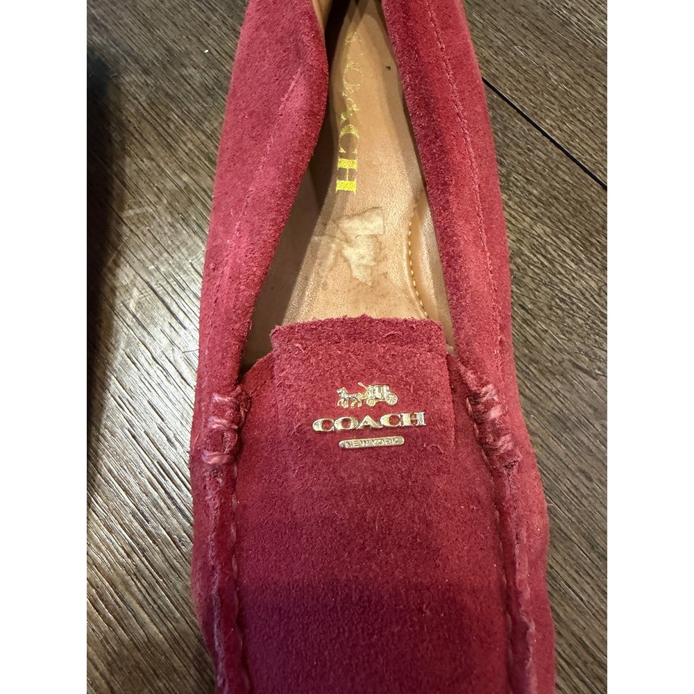 Coach Burgundy Suede Loafer Wedge Shoes Women's Size 6 - Picture 3 of 5